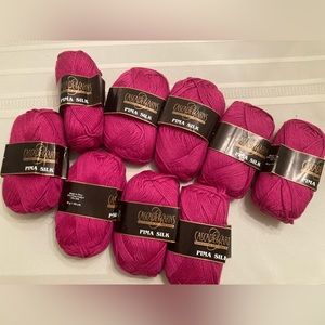 Cascade Pima Silk 9 skeins brand new destash Pima cotton and silk raspberry